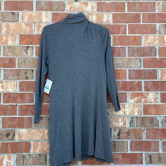 Kensie Size Large Woman's Gray NWT Dress Modern Design Stretch Long Sleeve - Picture 5 of 15